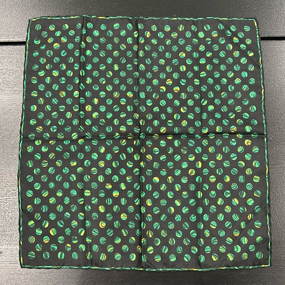 Stylish Black and Green Polka Dot Scarf